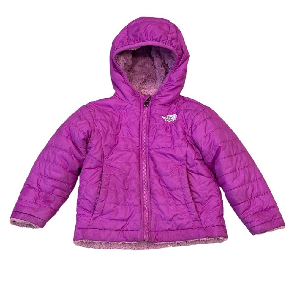 The North Face Coat Reversible Puffer Fleece Purple Soft Warm Baby Toddler 2T